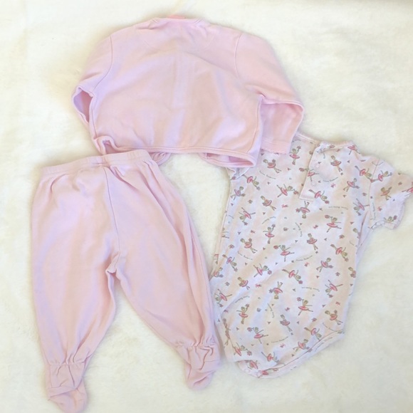 First Wish ballerina cotton undershirt, bottoms, jacket set size 6-9m - Picture 2 of 2